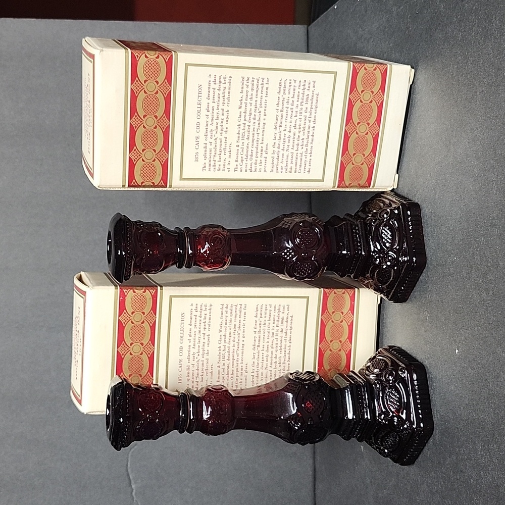 Avon 1876 Cape Cod Collection candle stick set cologne bottles